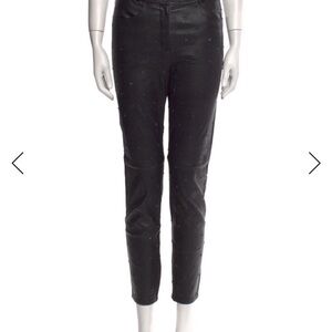 CHANEL Black Calfskin - Tweed Embellished Trousers